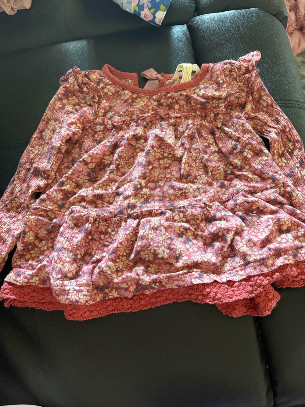 Matilda Jane Pink Floral Tiered Long-Sleeve Tunic